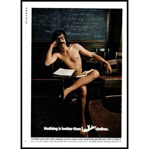 1971 Landlubber Clothes Vintage Print Ad Hippy Long Hair Classroom Desk Wall Art